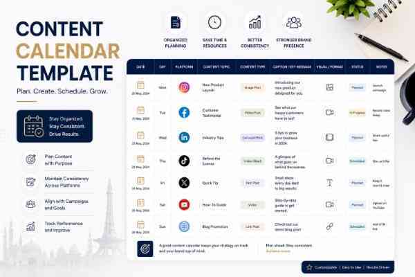 Content Calendar Template UAE